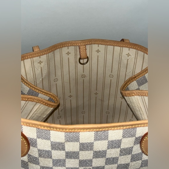 LV Louis Vuitton Checkered Neverfull PM Damien Azure White - Picture 7 of 11